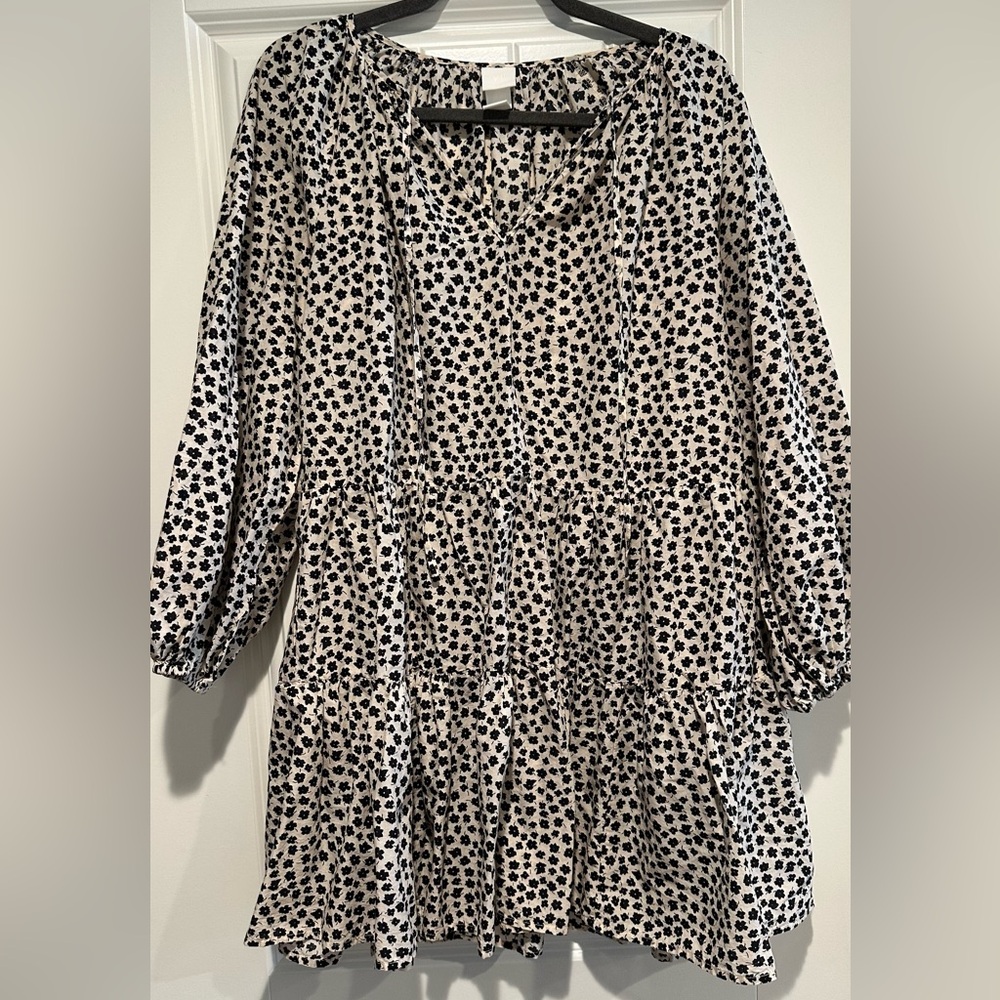 H&M floral tiered lightweight puff sleeve dress Size XS